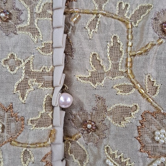 Doncaster VTG Collection Gold Silk beaded jacket Plus size 18 - Picture 3 of 7